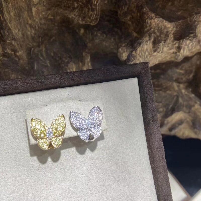 Van Cleef & Arpels VCARB15100 Two Butterfly earrings Yellow gold Diamond Sapphire 5