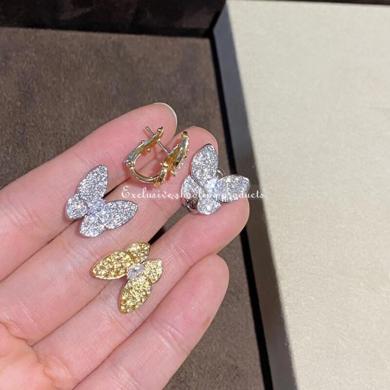 Van Cleef & Arpels VCARB15100 Two Butterfly earrings Yellow gold Diamond Sapphire 3