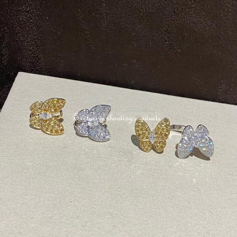 Van Cleef & Arpels VCARB15100 Two Butterfly earrings Yellow gold Diamond Sapphire 2