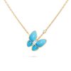 Van Cleef & Arpels VCARP7UP00 Two Butterfly pendant Yellow gold Diamond Turquoise Necklace 1