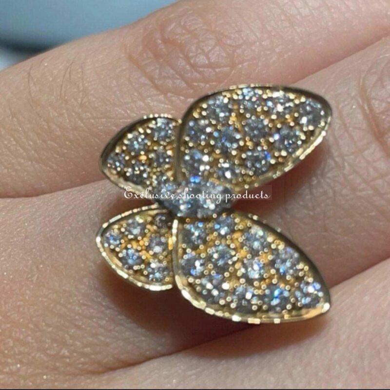 Van Cleef & Arpels VCARP3DQ00 Two Butterfly ring Yellow gold Diamond ring 5