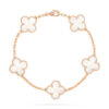 Van Cleef & Arpels VCARA41800 Vintage Alhambra bracelet 5 motifs Rose gold Mother-of-pearl bracelet 1