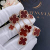 Van Cleef & Arpels Vintage Alhambra Earrings 4 Motifs Rose Gold Carnelian -DIY Jewelry Earrings 1