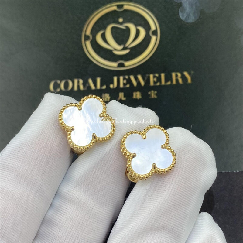 Van Cleef & Arpels VCARA43700 Magic Alhambra Earrings Yellow Gold Mother-of-pearl Earrings 3