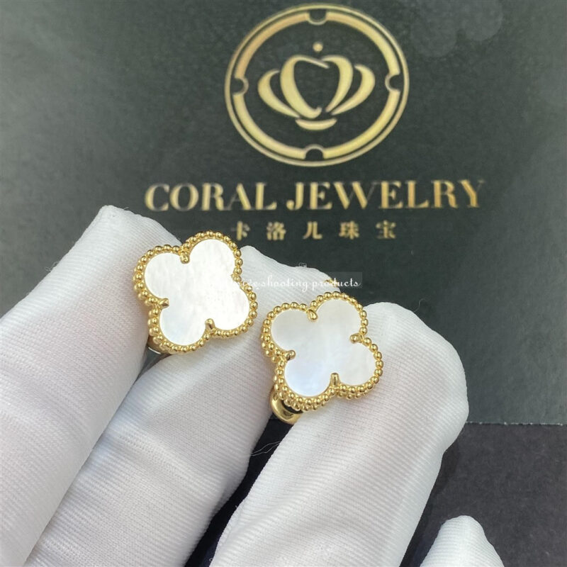 Van Cleef & Arpels VCARA43700 Magic Alhambra Earrings Yellow Gold Mother-of-pearl Earrings 2