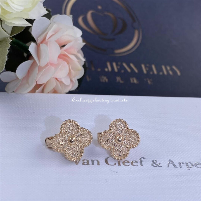Van Cleef & Arpels VCARN9T400 Vintage Alhambra earrings Rose gold 3