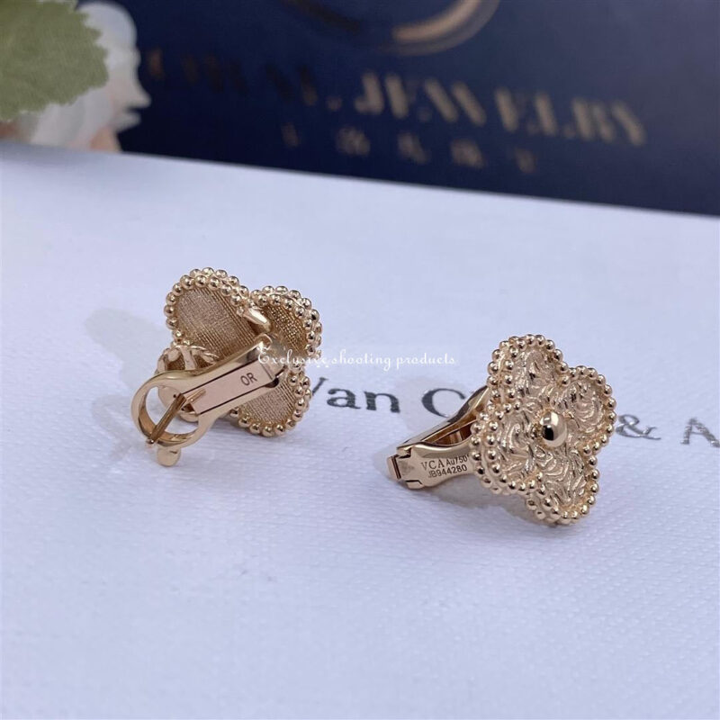 Van Cleef & Arpels VCARN9T400 Vintage Alhambra earrings Rose gold 2