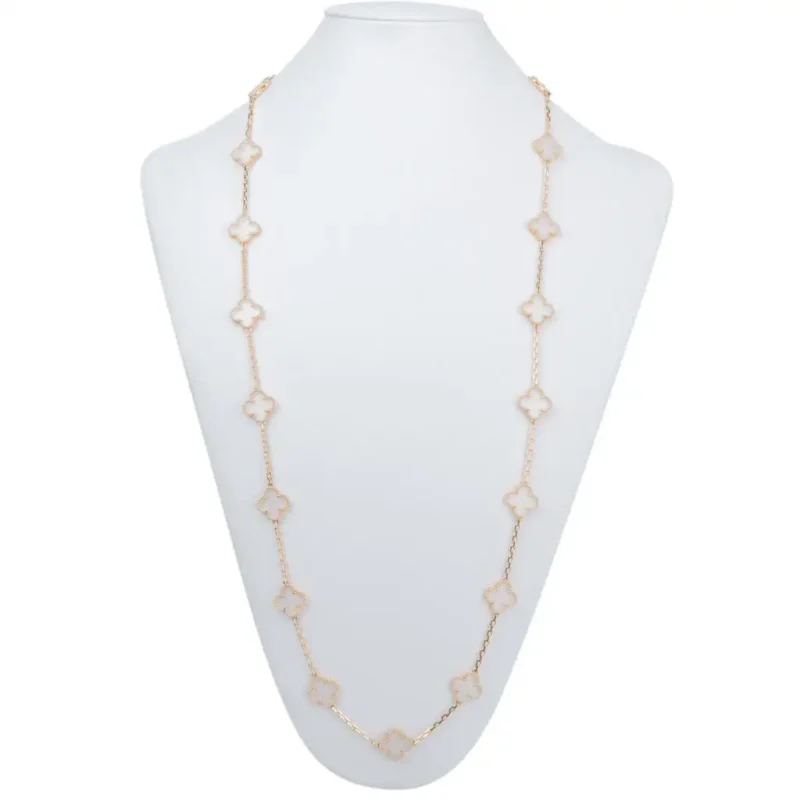 Van Cleef & Arpels necklace Vintage Alhambra long necklace 20 motifs Rock Crystal necklace 1