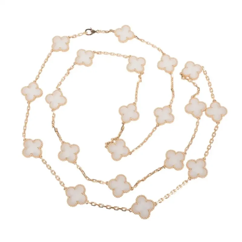 Van Cleef & Arpels necklace Vintage Alhambra long necklace 20 motifs Rock Crystal necklace 6