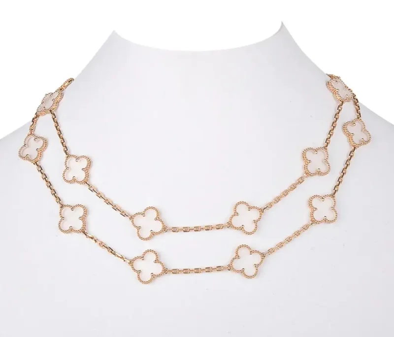 Van Cleef & Arpels necklace Vintage Alhambra long necklace 20 motifs Rock Crystal necklace 5