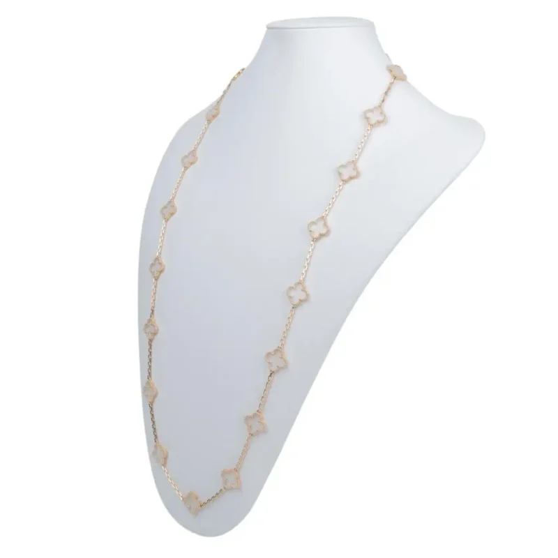 Van Cleef & Arpels necklace Vintage Alhambra long necklace 20 motifs Rock Crystal necklace 4
