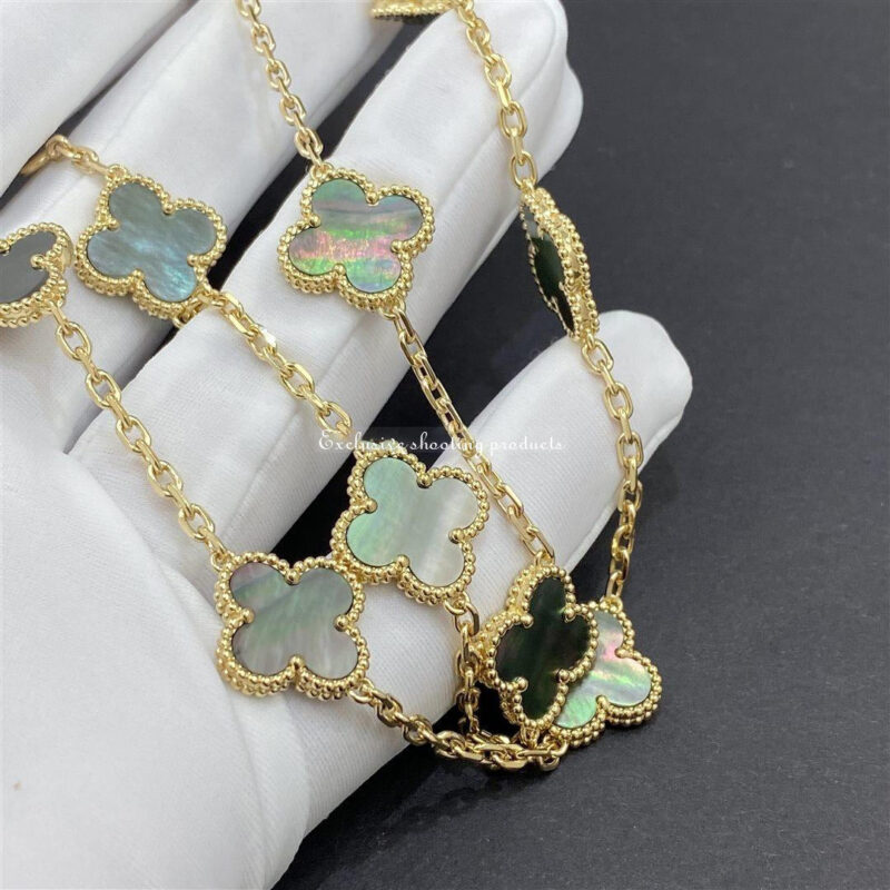 Van Cleef & Arpels VCARA42800 Vintage Alhambra Necklace 10 Motifs Yellow Gold Mother-of-pearl 3