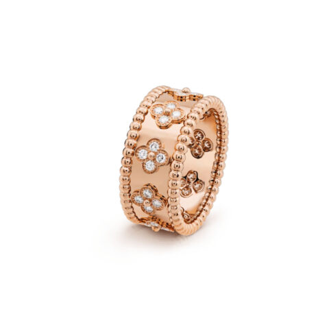 Van Cleef & Arpels VCARO9LN00 ring Perlée clovers Rose gold Diamond ring 1